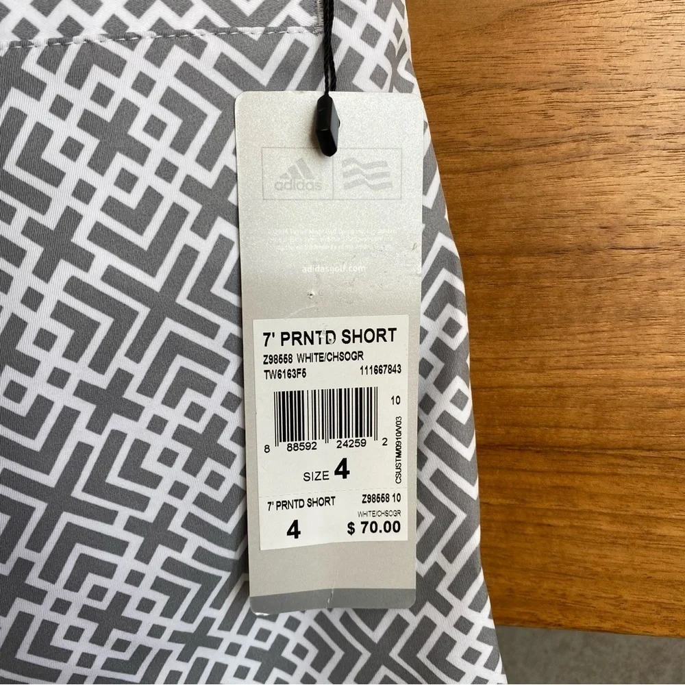 NWT Adidas Golf 7' PRNTD SHORT, SIZE 4